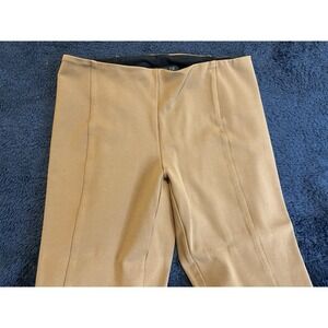 RACHEL ZOE Skinny Tummy Control Seamed Ponte Pants Sz 10 Camel Tan Elastic Waist